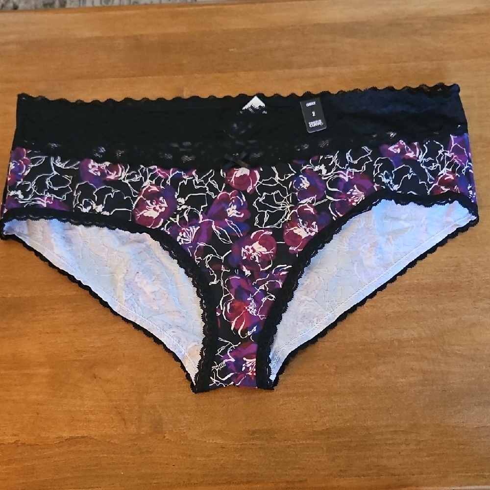 Torrid Black and Purple Floral Panties